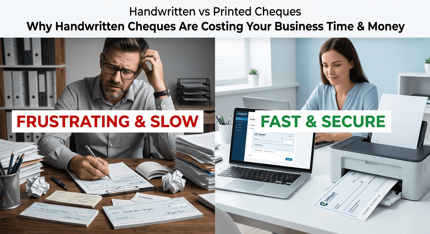 handwritten cheques vs printed cheques
